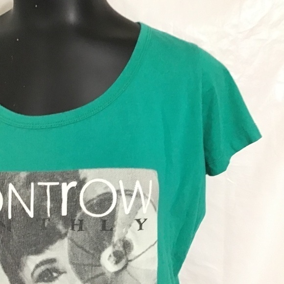 Herloin Magazine Cover Print Tee in Green Size Large - Picture 3 of 7
